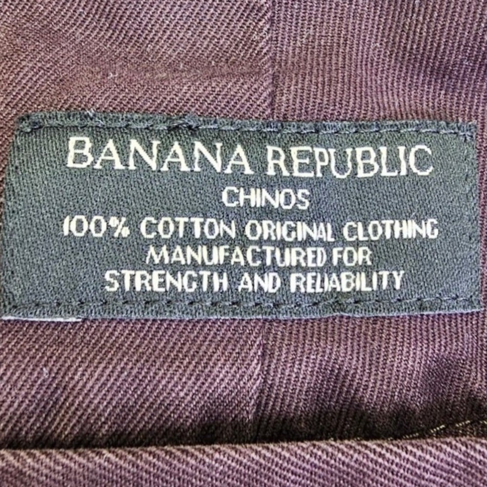 Banana Republic Chino Pants Mens 34x34 Slim Fit Burgundy Plum Cotton 969731 - Picture 4 of 13